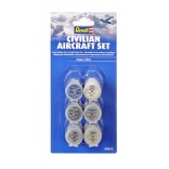 CONJUNTO DE 6 TINTAS ACRÍLICAS AQUA COLOR PARA AVIÕES CIVIS REVELL REV 39072